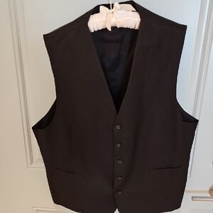 Bachrach Black Linen Men's Vest